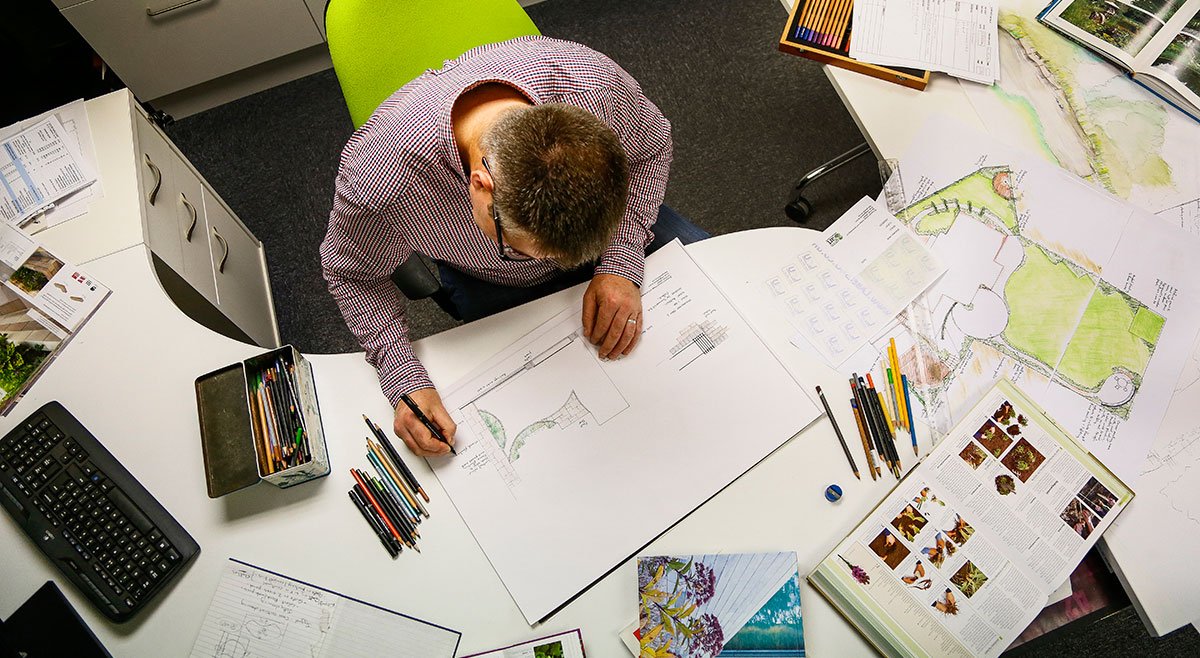 George designing a garden
