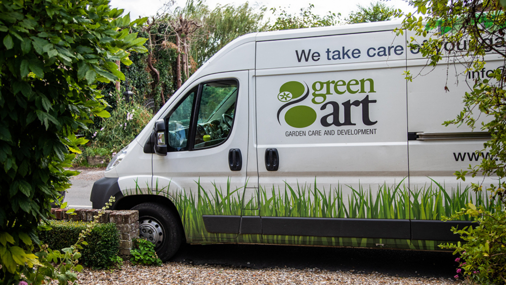 Greenart van parked with the logo on the side