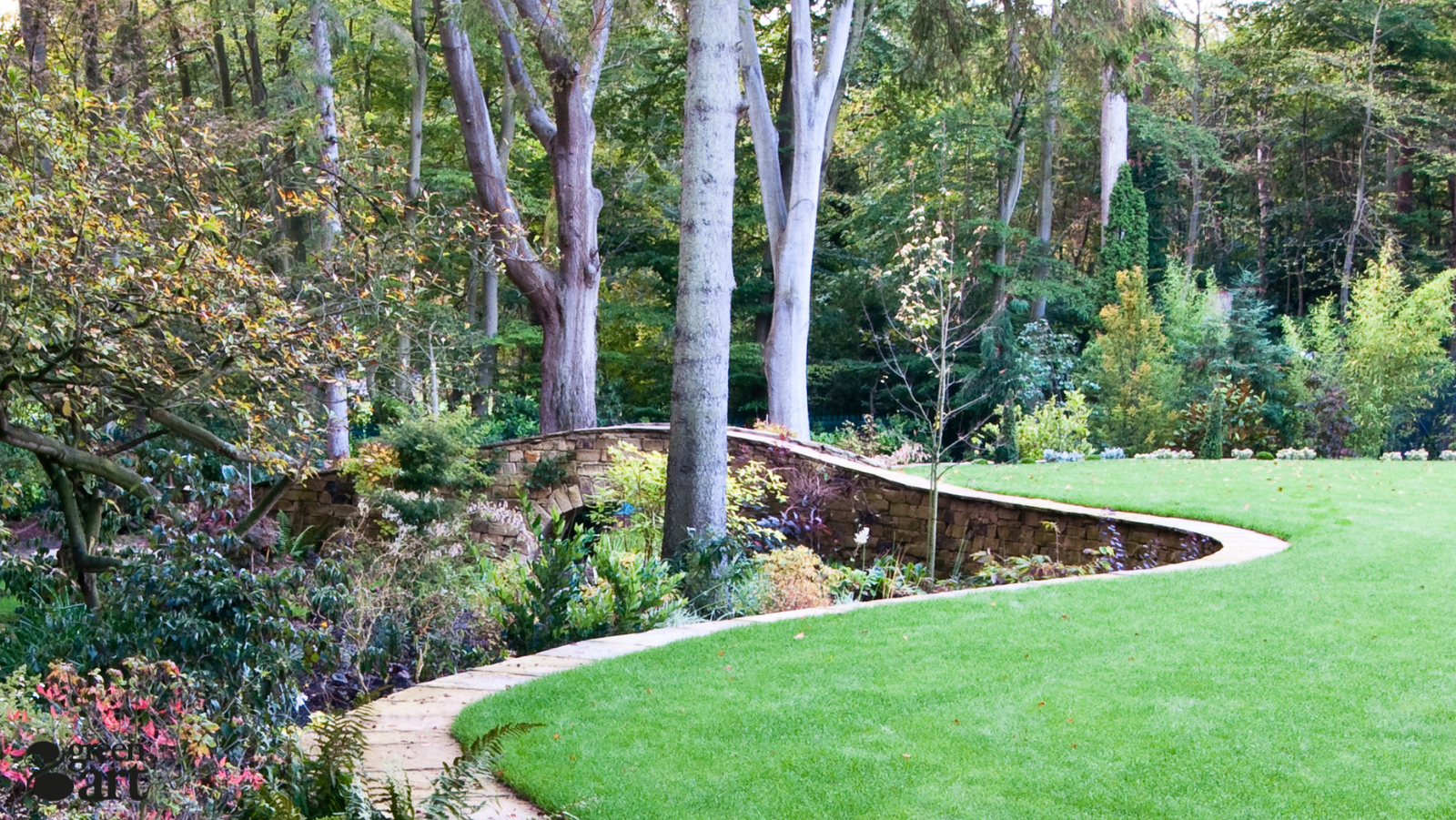 GreenArt landscaped garden with trees
