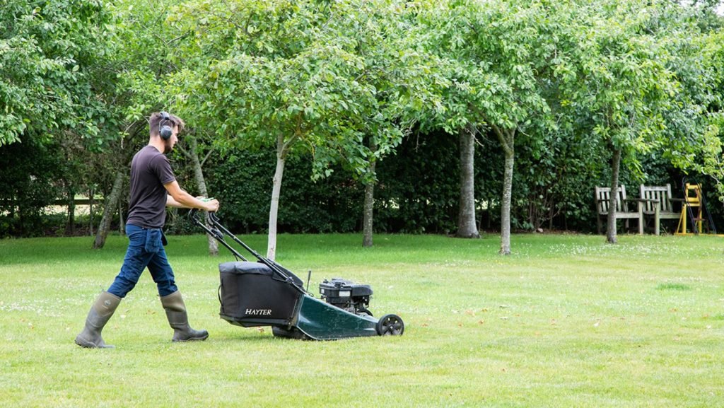Man mowing the lawn