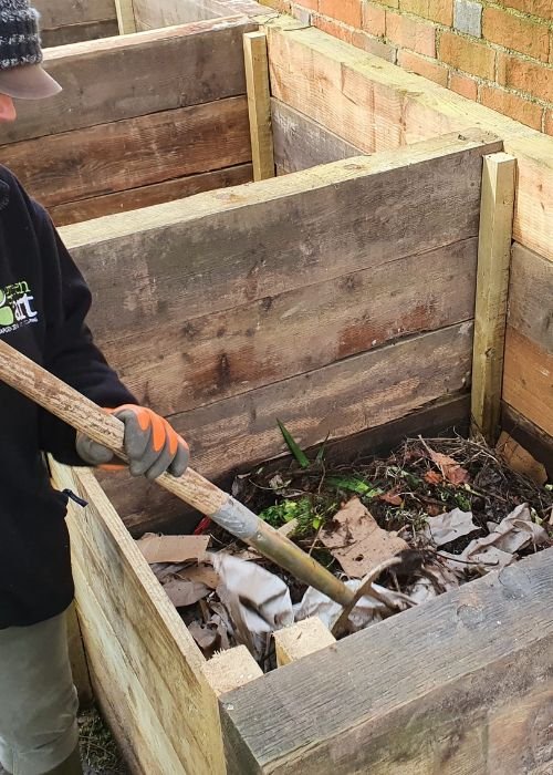 man caring for soil